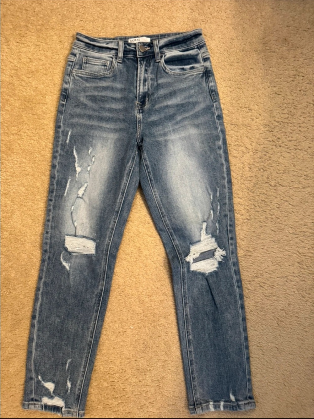 Bayeas Blue Distressed High-Rise Women’s Jeans